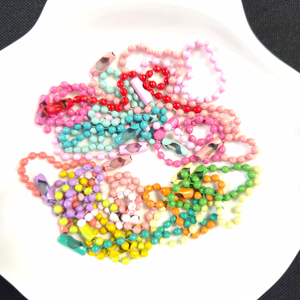 Ball chain multi coloured 10 pieces