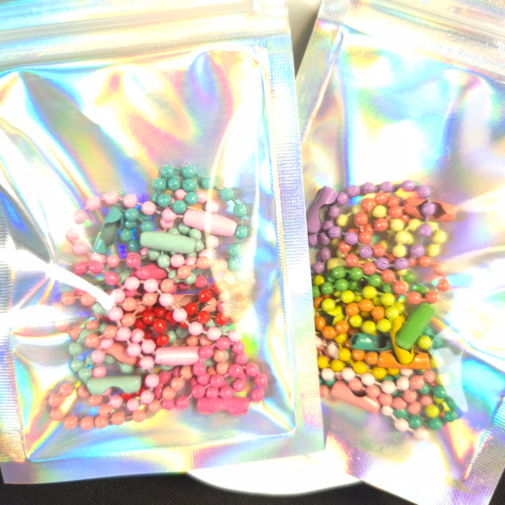Ball chain multi coloured 10 pieces