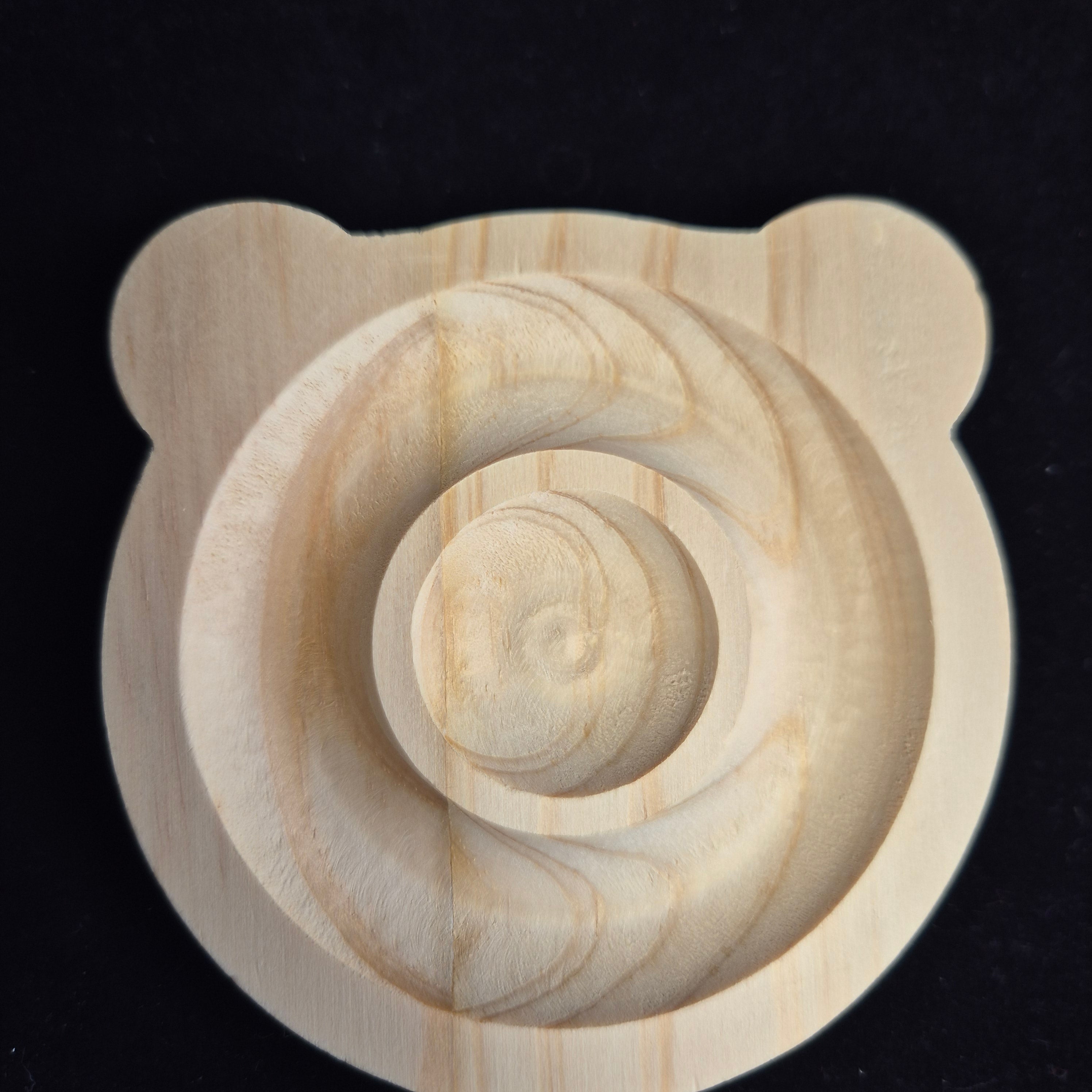 Bear head wooden bead tray