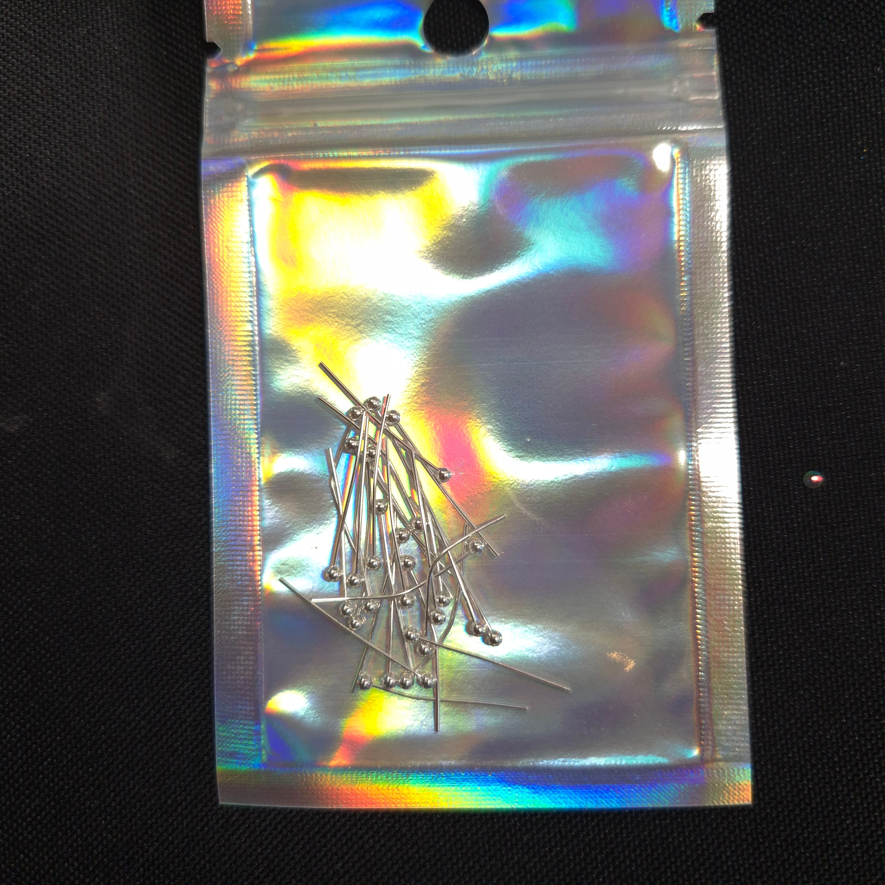 Balled heads pin silver