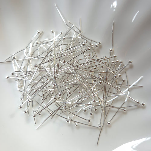 Balled heads pin silver